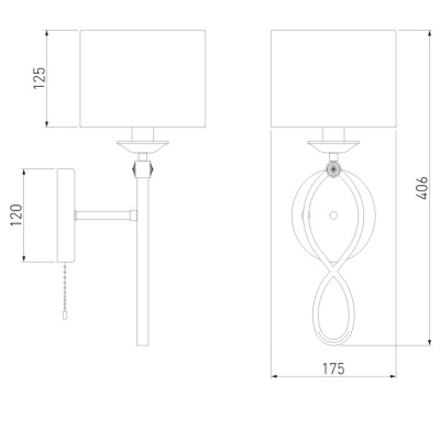 Бра, светильник настенный накладной Eurosvet 60124/1 хром  фото, kupilegko.ru