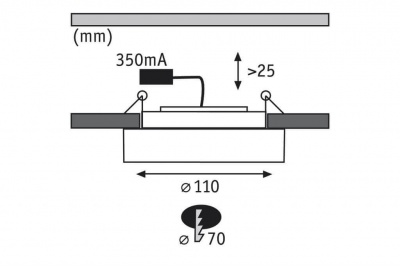Встраиваемый светодиодный светильник Paulmann Bagel 92704 (встраиваемые)  фото, kupilegko.ru