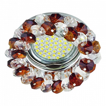 Встраиваемый светильник Fametto Fiore DLS-F130 GU5.3 Chrome/Brown  фото, kupilegko.ru
