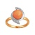 Золотое кольцо, золото, коралл, бриллиант, 90084RS  фото, kupilegko.ru