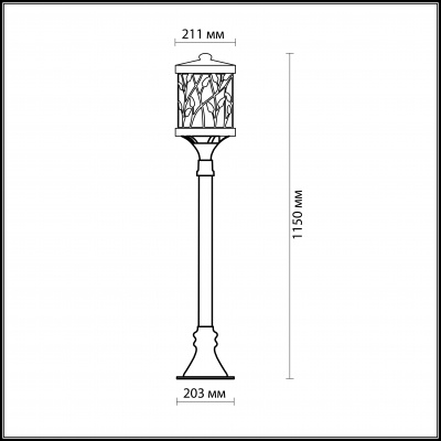 Столб фонарный уличный Odeon Light LAGRA 2287/1A  фото, kupilegko.ru