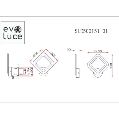 Бра, светодиодный светильник настенный накладной Evoluce SLE500151-01  фото, kupilegko.ru