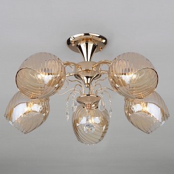 Потолочный светильник Eurosvet 30120/5 золото  фото, kupilegko.ru