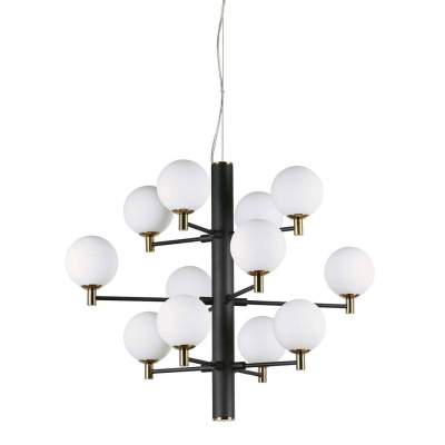 Подвесная люстра Ideal Lux Copernico SP12 Nero 197319  фото, kupilegko.ru