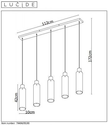 Подвесной светильник Lucide Orlando 74404/05/65  фото, kupilegko.ru