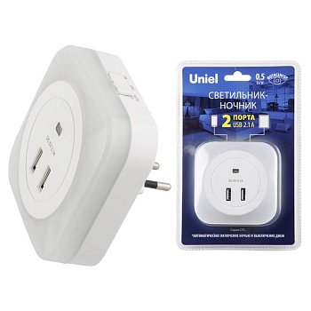 Настенный светодиодный светильник Uniel DTL-321 White/Sensor/2USB UL-00007348 (ночники)  фото, kupilegko.ru