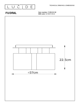 Потолочная люстра Lucide Fudral 74115/03/30  фото, kupilegko.ru