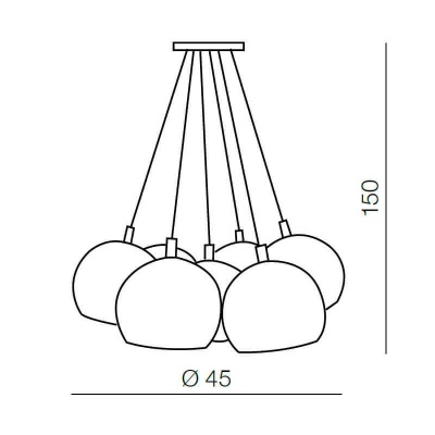 Подвесной светильник Azzardo Noa 7 AZ1032  фото, kupilegko.ru