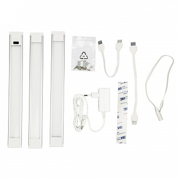 Мебельный светодиодный светильник Uniel ULM-F44-3X3W/4500K/Dim Sensor IP20 Silver UL-00008279 (+мебельные)  фото, kupilegko.ru