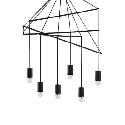 Подвесная люстра Ideal Lux Pop SP6 Nero 158815  фото, kupilegko.ru