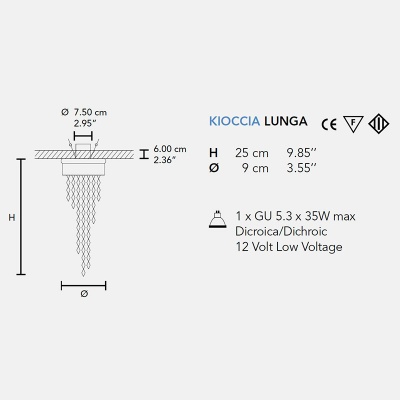 Встраиваемый светильник Masiero Kioccia Lunga Cromo TR Asfour  фото, kupilegko.ru