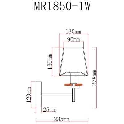 Бра, светильник настенный накладной MyFar MR1850-1W  фото, kupilegko.ru