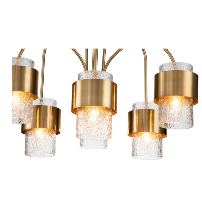 Подвесная люстра Indigo ELEGANZA 12019/A/6P Brass V000322  фото, kupilegko.ru
