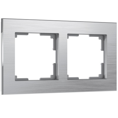 Рамка Werkel W0021706/ Рамка на 2 поста Aluminium (алюминий)  фото, kupilegko.ru