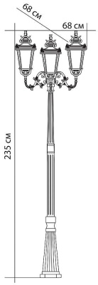 Столб фонарный уличный Feron 11392  фото, kupilegko.ru